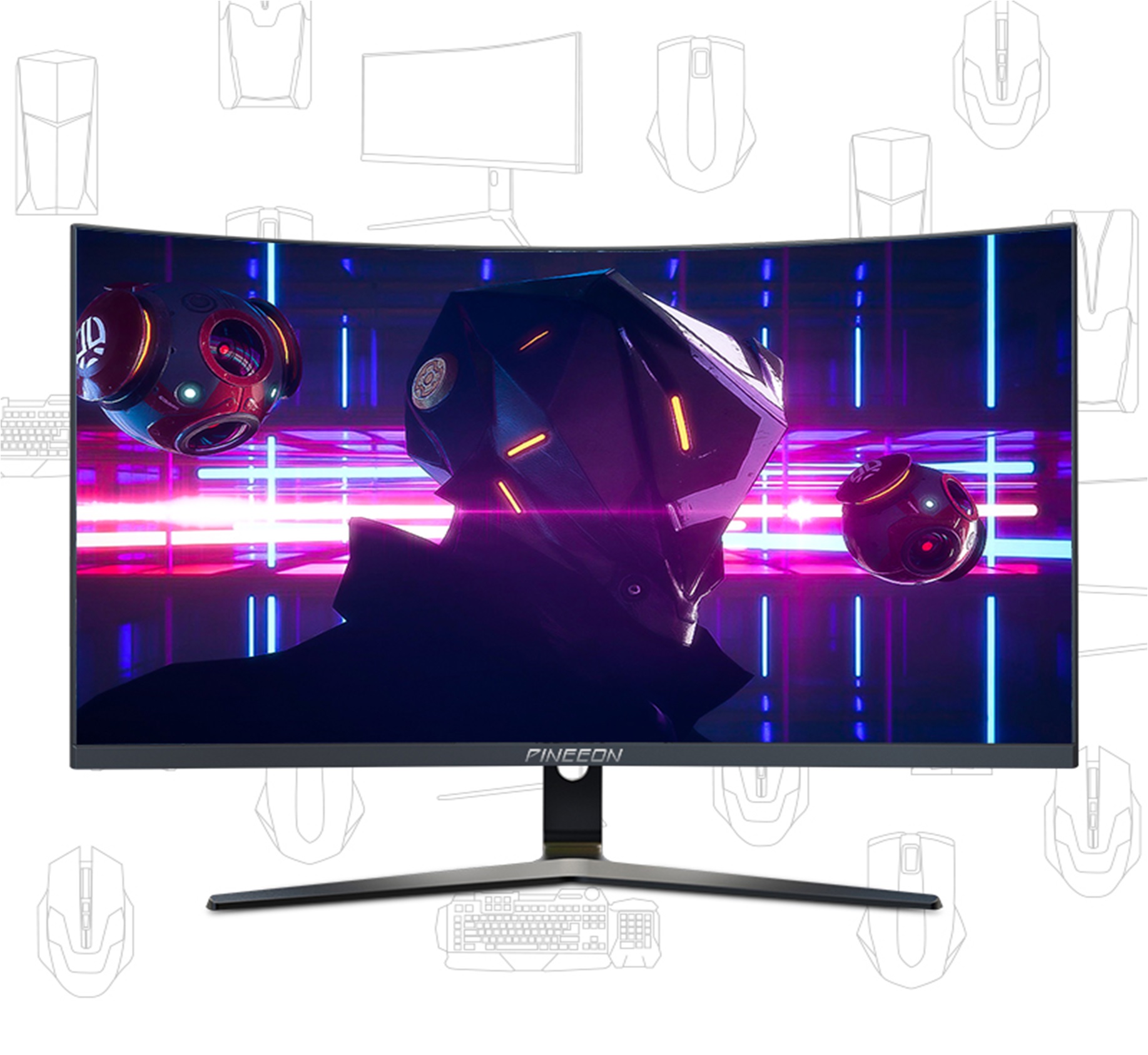 H366QZ-4K  34" VA 4K Flat Screen Gaming Monitor DP+HDMI+USB+Audio