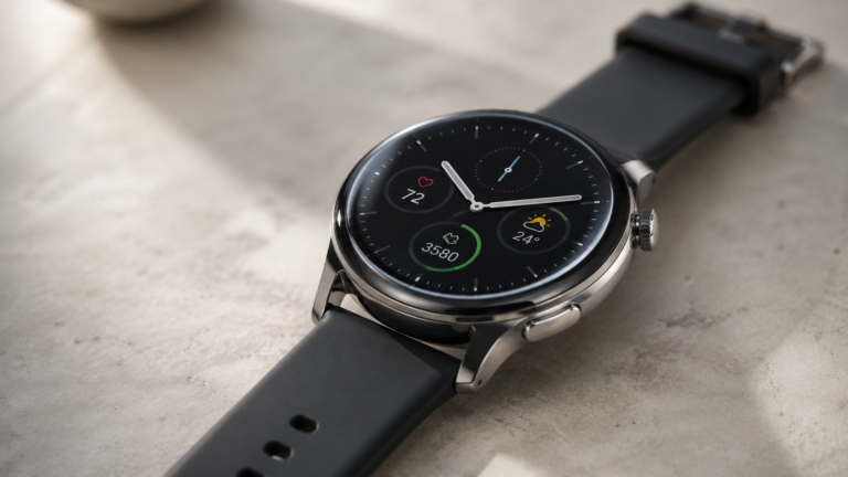 Premium smart watch with health and activity tracking display